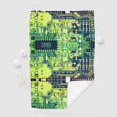 プリントモダン回路基板デザインの名前の追加オタク系の ゴルフタオル (インサイチュ)