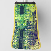 プリントモダン回路基板デザインの名前の追加オタク系の ゴルフヘッドカバー (回転90)