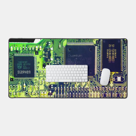 プリントモダン回路基板デザインの名前の追加オタク系の デスクマット (キーボード&マウス)