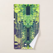 プリントモダン回路基板デザインの名前の追加オタク系の バスタオルセット (ハンドタオル)