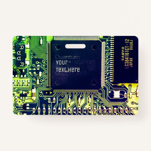 プリントモダン回路基板デザインの名前の追加オタク系の バッジ (裏面)