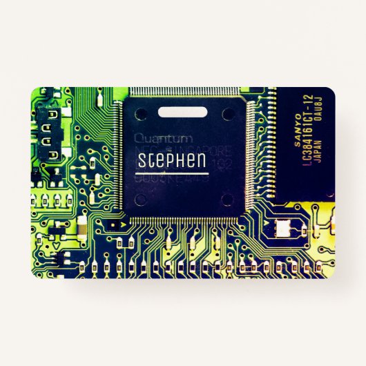 プリントモダン回路基板デザインの名前の追加オタク系の バッジ (正面)