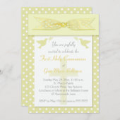 プリントリボンイエロー第1聖餐式招待状 招待状 (正面/裏面)