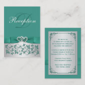 プリントリボンティール（緑がかった色）、銀フローラエンクロージャカード エンクロージャーカード (正面/裏面)