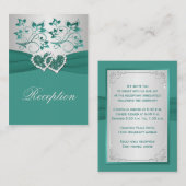 プリントリボンティール（緑がかった色）、銀フローラエンクロージャカード エンクロージャーカード (正面/裏面)