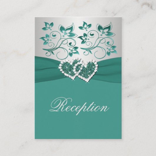 プリントリボンティール（緑がかった色）、銀フローラエンクロージャカード エンクロージャーカード (正面)