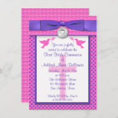 プリントリボンファーストホリーコミュニオン招待状 招待状 (正面/裏面)