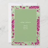 プリントリボンブルゴーニュグリーンフローラブライダルシャワー 招待状 (裏面)