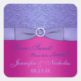 プリントリボン明るい赤紫色、パープルフローラキャンディビュッフェ スクエアシール