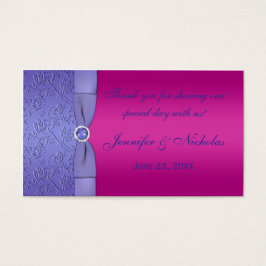 プリントリボン明るい赤紫色、パープル結婚式の引き出物ラベル