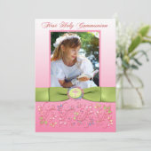 プリントリボン聖体拝領の写真 サンキューカード (スタンド正面)