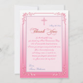 プリントリボン聖体拝領の写真 サンキューカード (裏面)