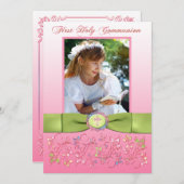 プリントリボン聖体拝領の写真 サンキューカード (正面/裏面)