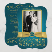 プリントリボン おしゃれな形 60周年 誕生日 招待状 (正面/裏面)