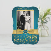 プリントリボン おしゃれな形 60周年 誕生日 招待状 (スタンド正面)