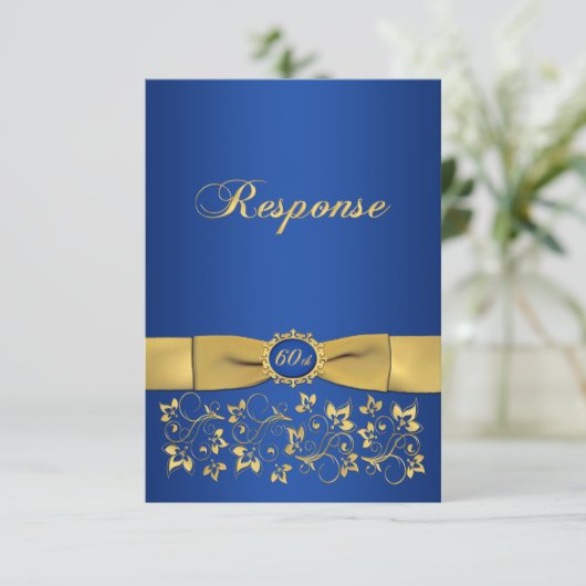 プリントリボン ファンシーシェイプ 60周年 お返事ください 招待状 (スタンド正面)