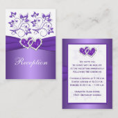 プリントリボン 紫 白 花柄 封筒カード エンクロージャーカード (正面/裏面)