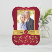 プリントリボン　50周年招待状 - 赤 招待状 (スタンド正面)