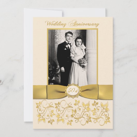 プリントリボン 50周年記念招待状 招待状 (正面)