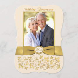 プリントリボン　50周年記念招待状 招待状