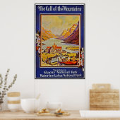 プリントレトロヴィンテージイメージトラベルウォータートンレイクス ポスター (キッチン)