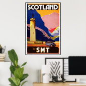 プリントレトロヴィンテージイメージトラベルスコットランド ポスター (ホームオフィス)