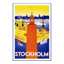 プリントレトロヴィンテージイメージトラベルストックホルム