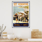 プリントレトロヴィンテージイメージトラベルホンコン ポスター (キッチン)
