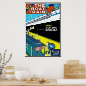 プリントレトロヴィンテージイメージトラベルボストンメインシップ ポスター (キッチン)