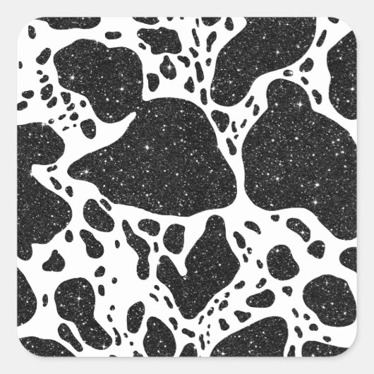 プリント付き牛グリッター スクエアシール (正面)