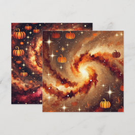 プリント可能なオータムギャラクシーパンプキンスパイススクラップブック 招待状