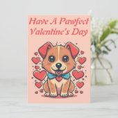 プリント可能なカスタマイズバレンタインデーのレトロ子犬 シーズンカード (スタンド正面)