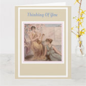 プリント可能なグリーティングカード | クラシカルアート | 思慮深い カード (黄色い花)