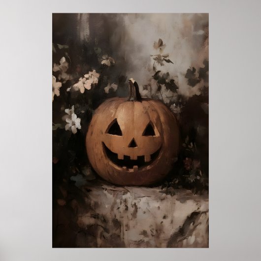 プリント可能なパンプキンの静物画、秋の壁画 ポスター (正面)