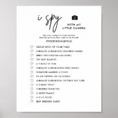 プリント可能なミニマルなI Spy ウェディングフォトハントゲーム ポスター (正面)