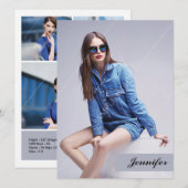 プリント可能なモデルコンポジットカード 招待状 (正面/裏面)