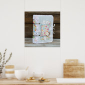 プリント可能なレース付きスクラップブックのかわいい写真 ポスター (キッチン)