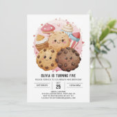 プリント可能な水彩キャンディー ココナッツ バースデー 招待状 (スタンド正面)