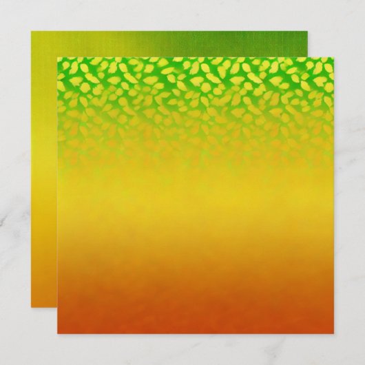 プリント可能な秋の色褪せた葉のオンブレ スクラップブック 招待状 (正面/裏面)