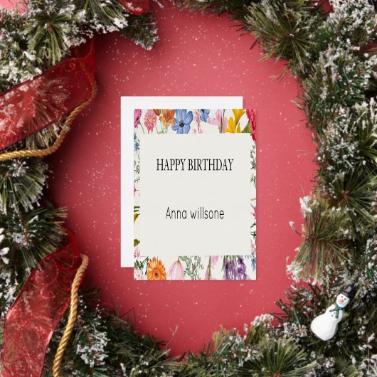 プリント可能な花の誕生日カード | 即時ダウンロード 箔招待状 (インサイチュ)