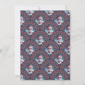 プリント可能な かわいい クリスマス フォックス アート デコ スカロップ 招待状 (正面)