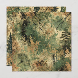 プリント可能な 秋の森 ディストレス インク スクラップブック 招待状