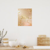プリント可能な“Welcome to 2026”ポスター – Golden Dawn N ポスター (キッチン)