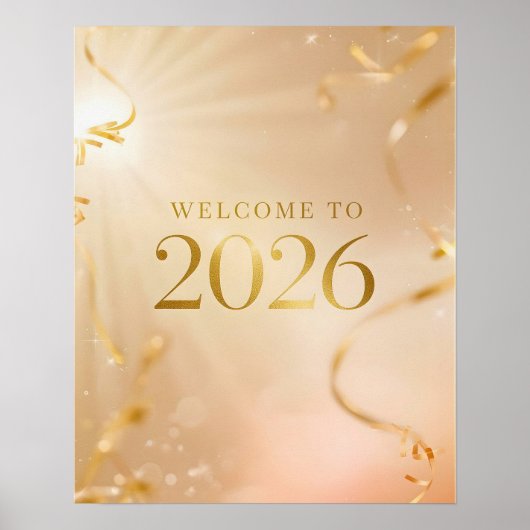 プリント可能な“Welcome to 2026”ポスター – Golden Dawn N ポスター (正面)