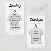 プリント向けシャツの洗気に浄指示 名刺 (正面/裏面)