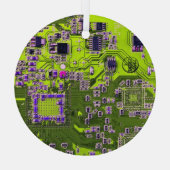 プリント回路アセンブリPCBイエロー回路基板 ガラスオーナメント (裏面)