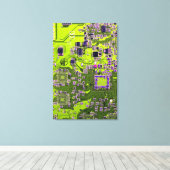 プリント回路アセンブリPCBイエロー回路基板 キャンバスプリント (インサイチュ (ウッドフロア))