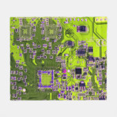 プリント回路アセンブリPCBイエロー回路基板 フリースブランケット (正面(横))