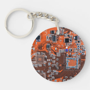 プリント回路アセンブリPCBオレンジ回路基板 キーホルダー