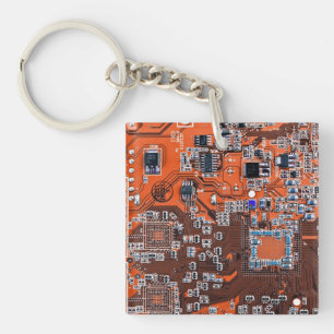 プリント回路アセンブリPCBオレンジ回路基板 キーホルダー